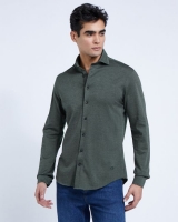 Dunnes Stores  Paul Costelloe Living Green Knitted Slim Fit Shirt