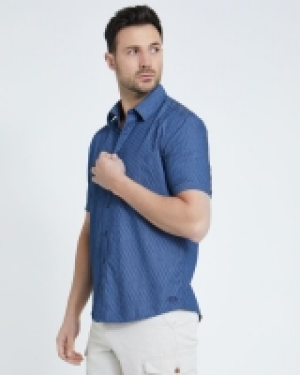 Paul Costelloe Living Regular Fit Short-Sleeved Navy Print S