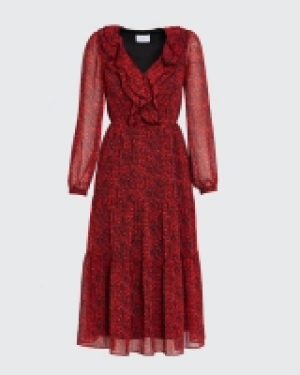 Savida Juliet Heart Print Ruffle Dress