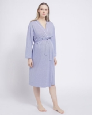 Stripe Maternity Dressing Gown