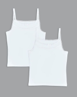 Dunnes Stores  Paul Costelloe Living Vest White - Pack Of 2 (5-13 years)