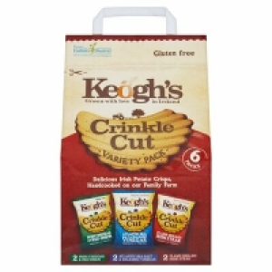 Centra  KEOGHS CRISPS CRINKLE CUT 6 PACK 180G