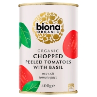 SuperValu  Biona Organic Chopped Peeled Tomatoes with Basil