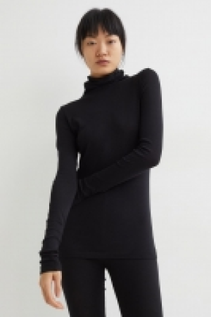 HM  Pima cotton polo-neck top