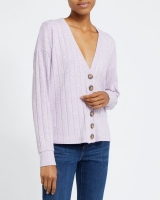Dunnes Stores  Rib Jersey Button Cardigan