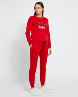 Savida Red Lurex Detail Sweatpants