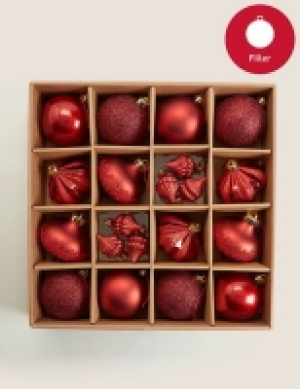 Marks and Spencer  20 Pack Red Shatterproof Baubles