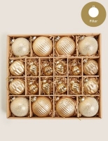 Marks and Spencer  20 Pack Gold Glass Luxury Baubles