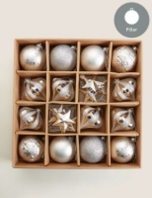 20 Pack Silver Shatterproof Baubles