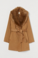 HM  Faux fur-collared coat