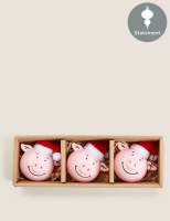 Marks and Spencer Percy Pig 3 Pack Glass Percy Pig Baubles