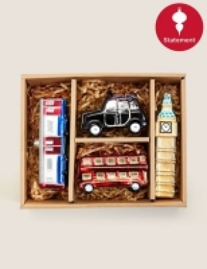 4 Pack Glass London Tree Decorations