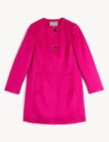 Marks and Spencer Jaeger Pure Wool Collarless Tailored Coat