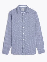 Marks and Spencer Jaeger Pure Cotton Geometric Print Shirt