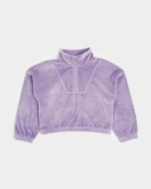 Girls Velour Crop Funnel Neck Sweatshirt (4-14 years)