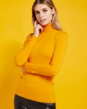 Savida Velvet Button Cuff Jumper