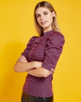 Dunnes Stores  Savida Check Top With Ruched Front