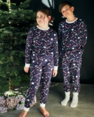 Dunnes Stores  Leigh Tucker Willow Cotton Rib Chris Candy Christmas Pyjamas