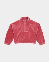 Dunnes Stores  Girls Velour Crop Funnel Neck Sweatshirt (4-14 years)
