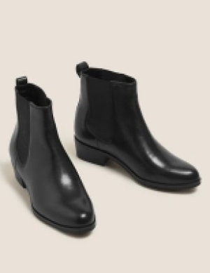 Leather Chelsea Block Heel Ankle Boots 49.00 €