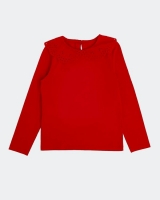 Dunnes Stores  Girls Broderie Collared Long Sleeve Top (2-8 years)