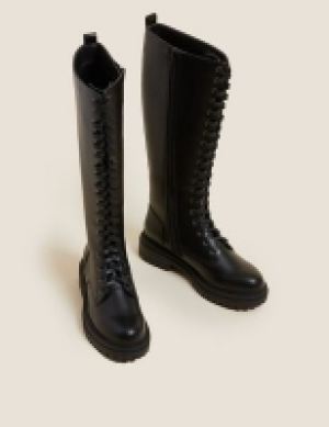 M&s Collection Lace Up Knee High Boots