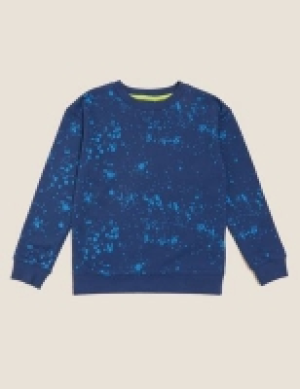 M&s Collection Cotton Rich Paint Splat Sweatshirt (6-16 Yrs)