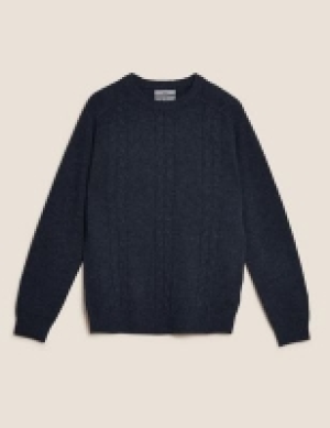 M&s Collection Pure Extra Fine Lambswool Cable Jumper