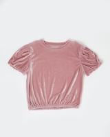 Dunnes Stores  Velour Puff Sleeve Top (7-14 years)