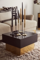 HM  Glass-top side table