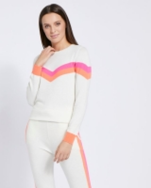 Dunnes Stores  Savida Cashmere Blend Stripe Panel Jumper