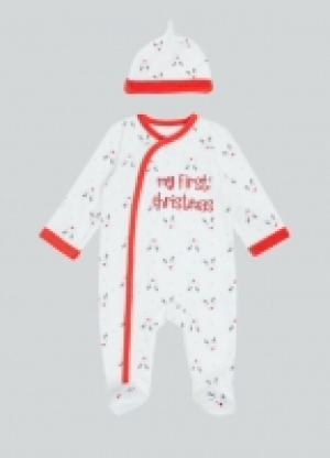 Christmas Velour Sleepsuit (Newborn -12 months)