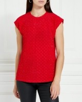 Dunnes Stores  Gallery Etoile Lurex Short-Sleeved Top