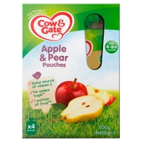 SuperValu  Cow & Gate Apple & Pear Pouches 4-6+ Months 4 Pack