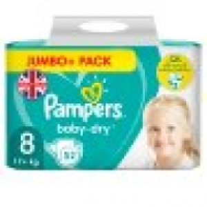 Tesco  Pampers Baby Dry Size 8 Jumbo+ 52 Nap