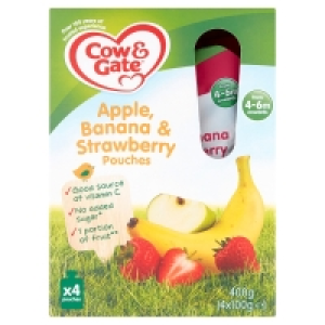 Cow & Gate Apple, Banana & Strawberry 4-6+ Months 4 Pack