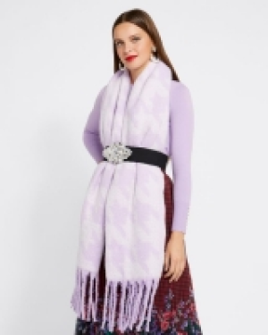 Savida Houndstooth Fluffy Scarf