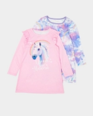 Dunnes Stores  Long-Sleeved Nightdress - Pack Of 2 (2-14 years)
