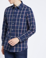 Dunnes Stores  Long-Sleeved Regular Fit Indigo Check Shirt