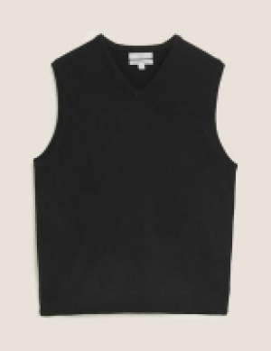 M&s Collection Pure Lambswool Sleeveless V-Neck Jumper