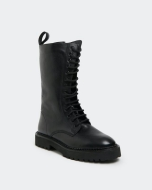 Leather Calf Lace Front Boot