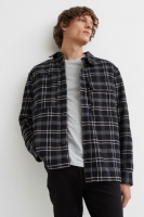 HM  Teddy-lined cotton twill overshirt