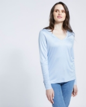 Paul Costelloe Living Studio Light Blue Vee Neck Top