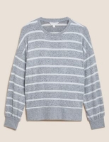Marks and Spencer M&s Collection Cosy Knit Lounge Striped Sweatshirt