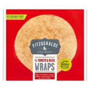 Fitzgeralds Tomato & Basil Wraps 6 Pack 370g 1.75&nbsp;&euro;