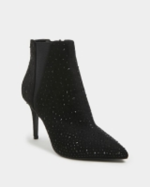 Dunnes Stores  Jeweled Heel Microfibre Ankle Boot