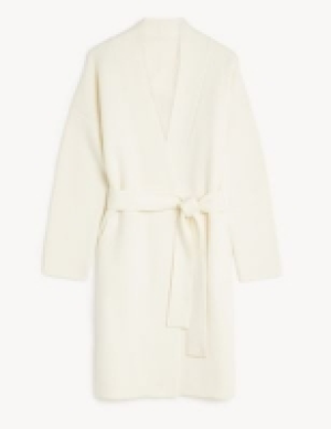 Marks and Spencer Jaeger Wool Rich Belted Coatigan with Cashmere