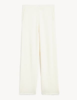 Marks and Spencer Jaeger Wool Elasticated Waist Wide Leg Trousers