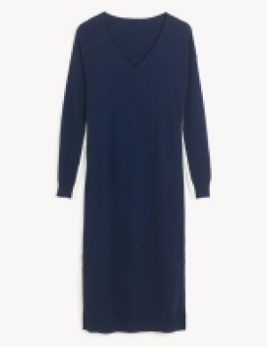 Jaeger Wool Midi Column Dress with Cashmere