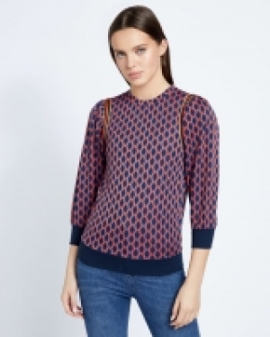 Dunnes Stores  Savida Lurex Trim Jacquard Top